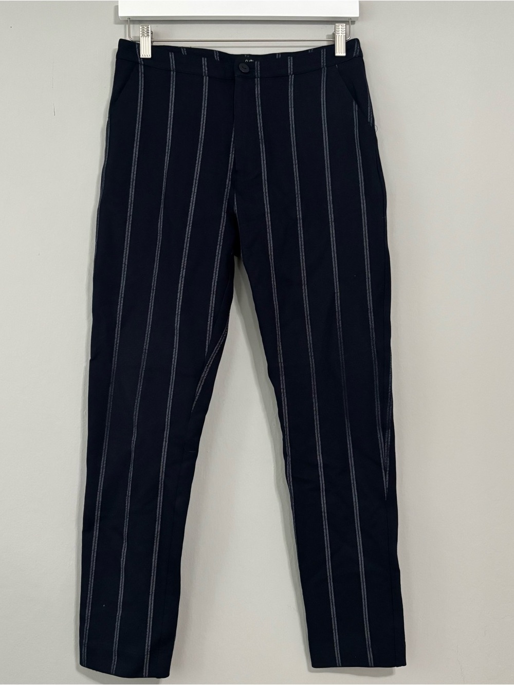 RUTI Navy Blue and White Pinstripe Trouser Style Skinny Pants